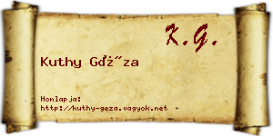 Kuthy Géza névjegykártya