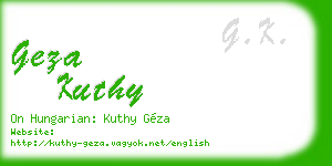 geza kuthy business card