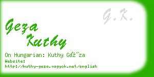 geza kuthy business card